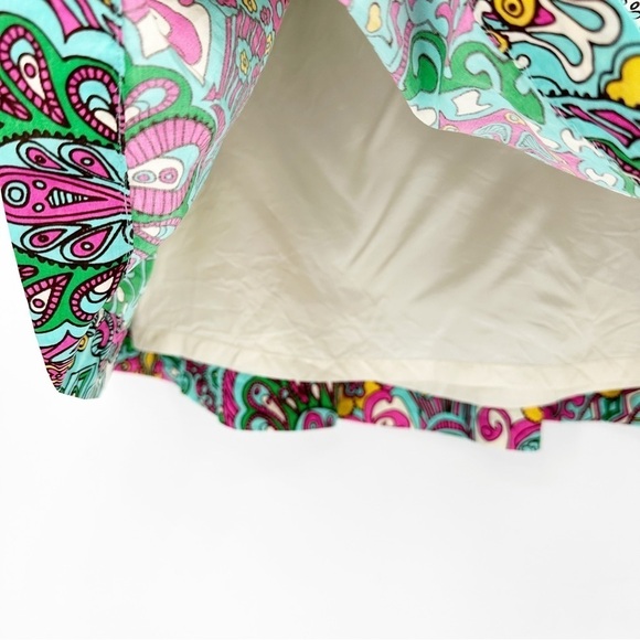Lily Pulitzer Claire Skirt Printed Taff Style 66184 Silk Cotton Skirt Size 4 - Picture 3 of 6